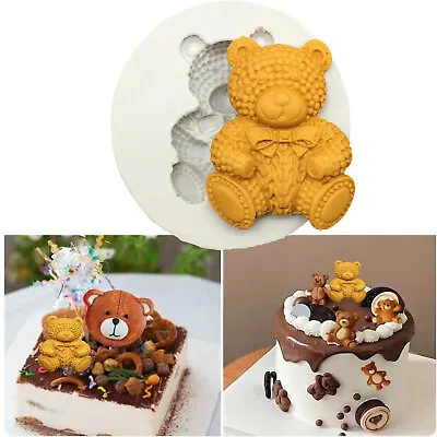 £2.69 • Buy Teddy Bear Silicone Fondant Mould Cake Decor Topper Chocolate Ice Cube Mold