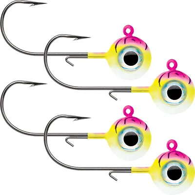 VMC Neon Moon Eye 1/4 Oz. 3D Holographic Jig - 4 Pack - Pink Fire UV • $11.25