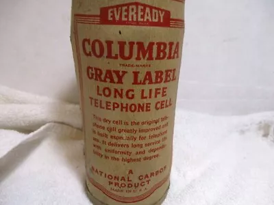 Eveready Columbia Dry Cell Battery Gray Label As Is Display Only • $12.98