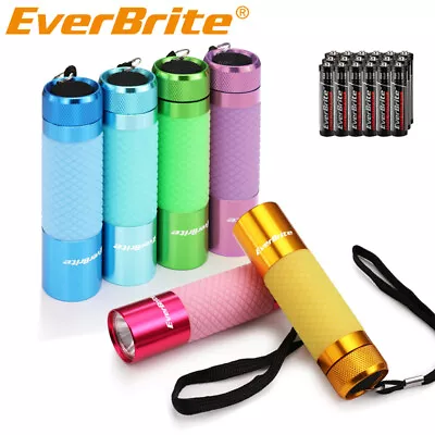 EverBrite 6Pack Mini LED Flashlight Glow Dark Aluminum Flashlight 8AAA Batteries • $19.94