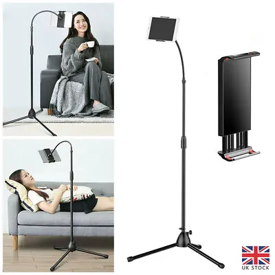 Universal Tripod Floor Stand Holder Adjustable Gooseneck For IPad IPhone Tablet • £16.99