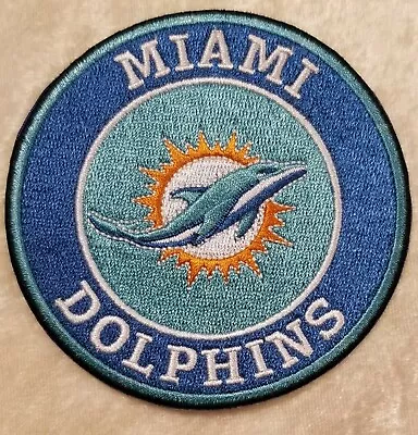 Miami Dolphins Round 3.5  Iron/Sew On Embroidered Patch~USA Seller! • $5.95