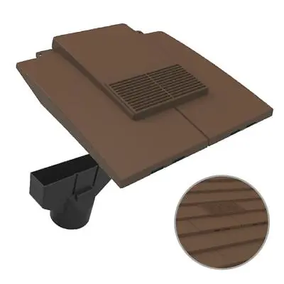 £53.99 • Buy Brown Plain In-line Roof Tile Vent & Pipe Adapter For Concrete And Clay Tiles