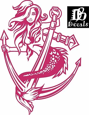 Sexy Mermaid Girl Lady Anchor Fantasy Car Boat Truck Window Vinyl Decal Sticker  • $17.19