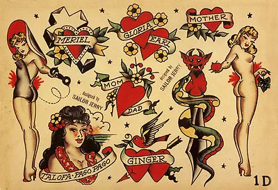 Sailor Jerry Tattoo Art Flash #12   13 X 19 Photo Print • $27.16