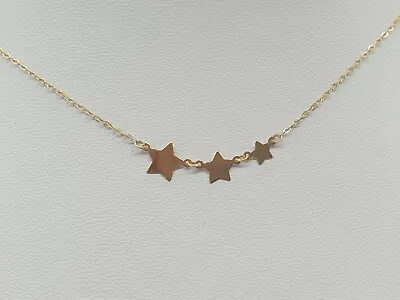 £50.40 • Buy Shiny 9Ct 9K Yellow Gold Dainty Star Necklace Diamond Cut Fine Trace Chain Gift