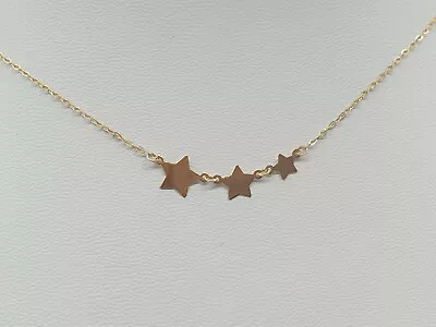 £50.40 • Buy Shiny 9Ct 9K Yellow Gold Dainty Star Necklace Diamond Cut Fine Trace Chain Gift
