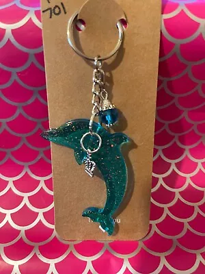 Dolphin Keychain With Charm-Epoxy Resin • $4.99
