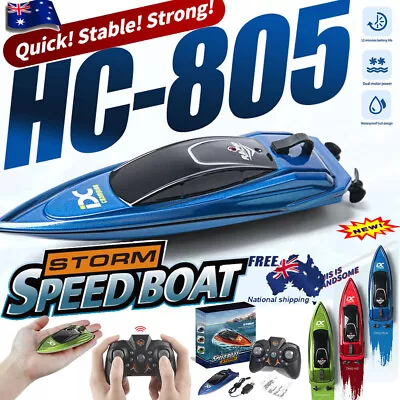 Mini RC Boats High Speed Racing Boat Dual Motors 2.4G Remote Control Ship WZ • $18.36