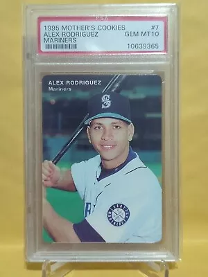 1995 Mother's Cookies Seattle Mariners #7 Alex Rodriguez PSA 10 • $19.99