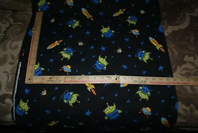 Disney Pixar Aliens UFO Fabric Cotton Sewing Quilting 18 X44   Springs Inds. • $9.95