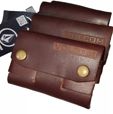 Volcom Stacked Leather Card Holder Slim Minimalist  Card Case • $38