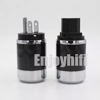 High Quality Carbon Fiber Rhodium Plated US Supply Power Plug HIFI IEC Connector • $35.55