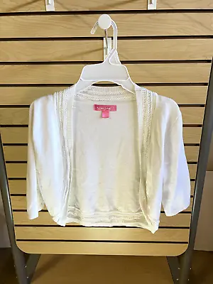 Girls Say What White 3/4's Sleeve Shrug Sweater Size 14 (L) • $6.89