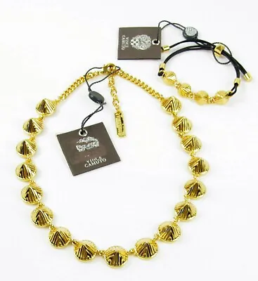 Vince Camuto Spike Collar Necklace & Bracelet Set In Gold-Tone $116 NEW • $39.20