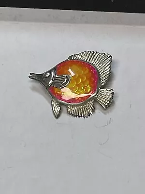 Kabana Sterling Silver Enamel Sea Life Tropical Fish Pendant Pink Yellow • $67.75