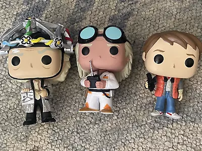 Funko Pop BACK TO THE FUTURE - LOT OF 3 Marty In Puffy Vest Doc Brown W Helmet • $19.99