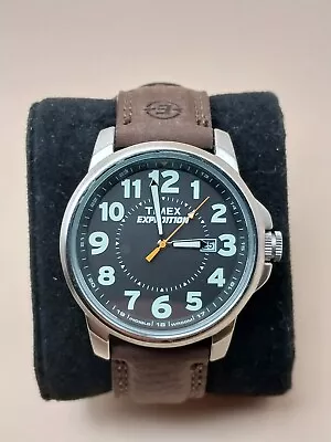 Timex T44921 Men's Expedition Metal Field Brown Leather Strap Watch • $29