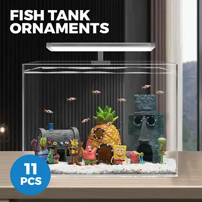 $35.14 • Buy 11PCS Fish Tank Ornaments Aquarium Decorations Fish Bowls SpongeBob Squarepants