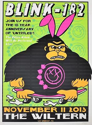 Blink 182 Concert Poster 2013 Frank Kozik Los Angeles Artist Proof • $159.25