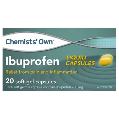 Chemists' Own Ibuprofen 20 Liquid Capsules Relief From Pain And Inflammation • $13.10