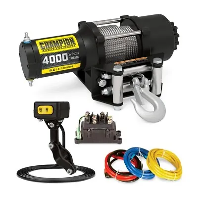 Champion Power Equipment 4000 Lb. ATV UTV Winch Kit With Mini-Rocker 12V DC ✅✅✅✅ • $139.98