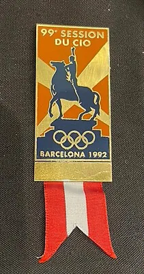 '92 BARCELONA SPAIN Catalonia 99th IOC Olympic Session Badge EXCELLENT CONDITON  • $129