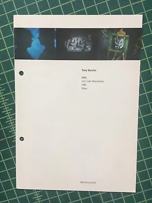 Evol Tony Oursler Mike Kelley Tony Conrad Sammlung Goetz Exhibition Pamphlet • $35