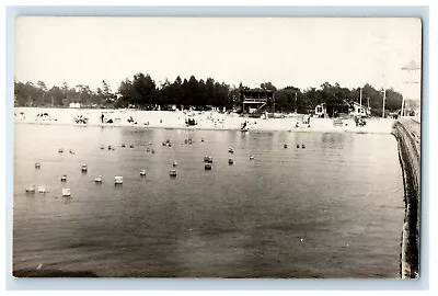 C1910's View Of Lake Michigan Pier Indiana Illinois IN IL RPPC Photo Postcard • $24.97