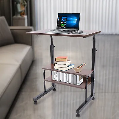 Mobile Sofa Side Table Laptop Table Book Desk Cart Tray Adjustable W/ Wheels • $37