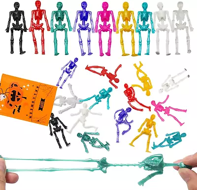 24PCS Halloween Stretchy Skeleton Toys Assorted Color Stretchy Skull Squishy... • $12.99