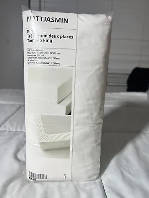 Brand New IKEA NATTJASMIN White King Fitted Sheet 603.436.70 Factory Sealed NEW • $45