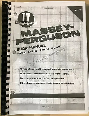 MF Massey Ferguson Tractor Workshop Manuals MF135150165 Series- FREE POSTAGE • £29.99