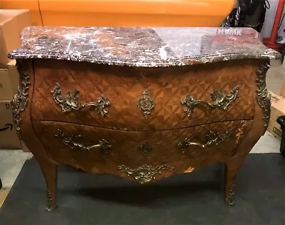 Vintage Louis XV Style Marble Top Commode French Bombe Chest • $510