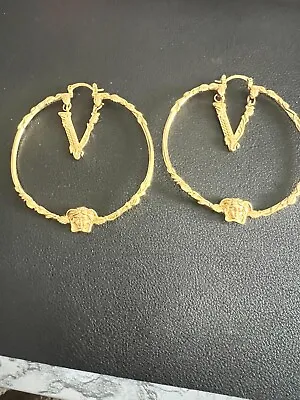 Versace Gold Hoop Earrings • $100