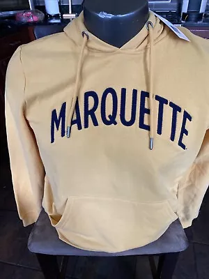 NWT Camp Marquette University Wisconsin Hoodie Mens Yellow Sweatshirt M • $26.99