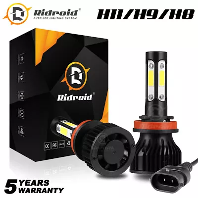 Pair 4-Sides H11 LED Headlight High Or Low Beam Bulbs 1800W 216000LM 6000K White • $14.99