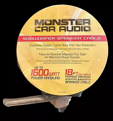 Monster Car Audio Subwoofer Speaker Cable 18 FT  • $23.10