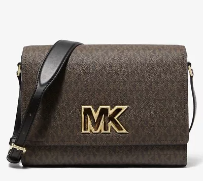 MICHAEL KORS Mimi Medium Leather Messenger Bag Brown • $89