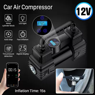 Car 12v 150PSI Air Compressor Bike Tyre Inflator Electric Portable Pressure Pump • $31.89