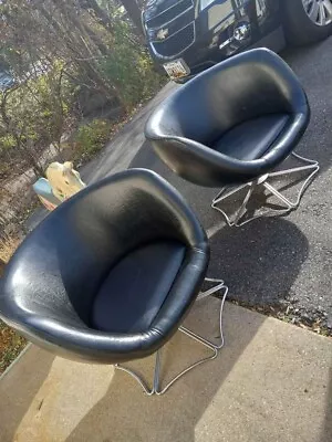 HURSTLINE Mid Century Modern Swivel Pod Chairs [red] LOCAL PICKUP ONLY • $599.99