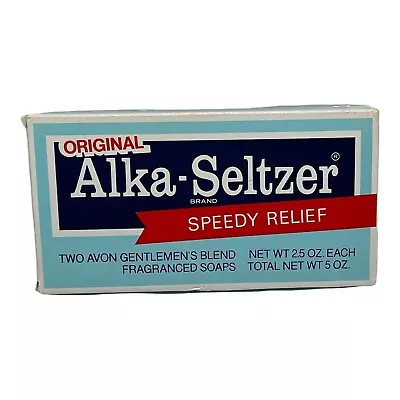 Vintage Avon Alka Seltzer Brand Speedy Relief 2 Soaps 1978 White 2.5oz  Open • $11