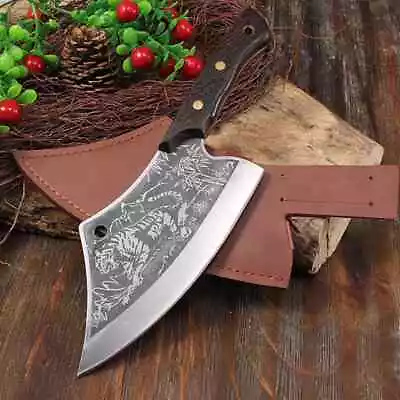 Serbian Butcher Knife Hand Forged Kitchen Chef Knife Meat Cleaver Chopping Knife • $25.99