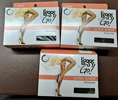 $6 • Buy Leggs To Go Ultra Sheer Pantyhose (3 Pairs) Size XL, Coffee Sheer Toe 15213