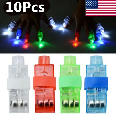 $4.36 • Buy 10x Light Up Finger Lights - LED Party Favor Laser Beam Rings For Parties Raves