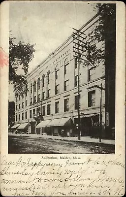 Malden Massachusetts Auditorium 1907 Boston Circuit RPO ZAPPIE Melrose MA • $5.13