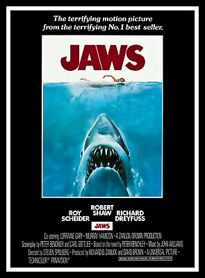 Jaws Movie Poster Print & Unframed Canvas Prints • $23.95