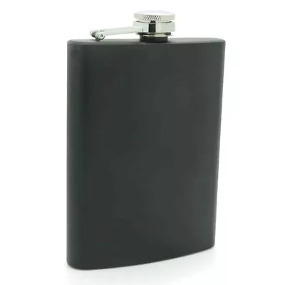 1 BLACK LARGE HIP FLASK Ideal Wedding Birthday Christmas Gift 8oz Flasks Drink • £5.99