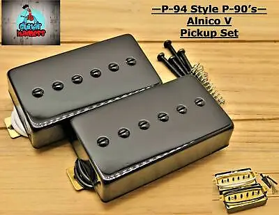 P-94 Style Humbucker Sized P-90 Pickups ( Alnico 5 ) Black Covered • $38