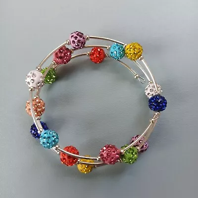 Memory Wire Glitter Ball Bracelet • £11